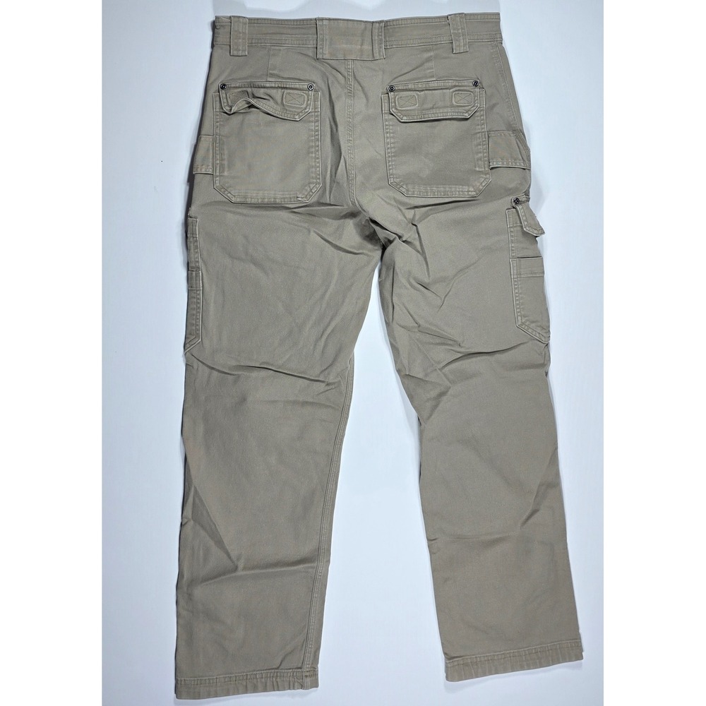 Duluth Trading Co Flex Fire Hose Cargo Pants Men's 34x32 Khaki Tan Standard Fit